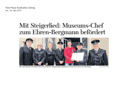 Mit Steigerlied: Museums-Chef zum Ehren