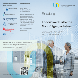 Einladung Lebenswerk erhalten – Nachfolge gestalten