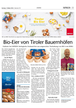 Bio-Eier von kleinen Tiroler Bio-Bauernhöfen Biologische