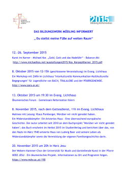 12.-26. September 2015 - Evangelische Pfarrgemeinde AB Mödling