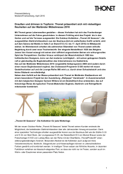 Drau&szlig;en und drinnen in Topform: Thonet pr&auml;sentiert sich mit