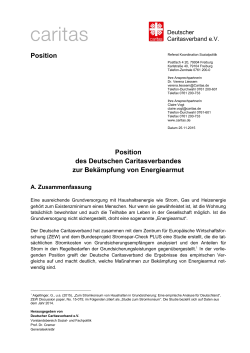 Position Position des Deutschen Caritasverbandes zur Bekämpfung