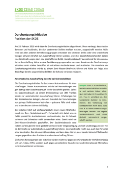 Durchsetzungsinitiative Position der SKOS