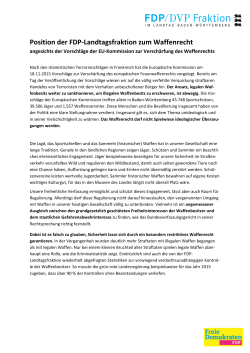 Position der FDP-Landtagsfraktion zum Waffenrecht
