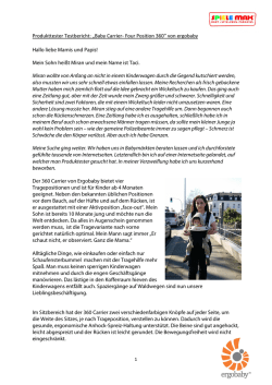 Produkttester Testbericht: „Baby Carrier- Four Position