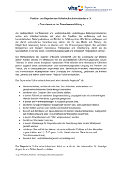 Position des Bayerischen Volkshochschulverbandes e. V