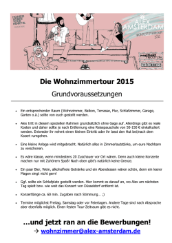 Die Wohnzimmertour 2015 Grundvoraussetzungen