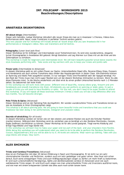 INT. POLECAMP - WORKSHOPS 2015 Beschreibungen
