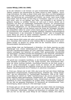 Louise Witzig - Arbeitsgemeinschaft Schweizer Volkstanzkreise