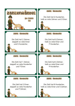 Die Zahl hat 6 Hunderter, halb so viele Zehner und 2 Einer. Die Zahl