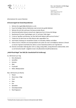 Infoblatt Essensregeln zum Abnehmen