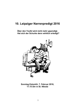 10. Leipziger Narrenpredigt 2016