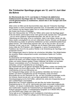 Die Trimbacher Sporttage gingen am 12. und 13. Juni &uuml;ber die B&uuml;hne