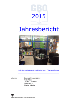 Jahresbericht - Gemeindebibliothek Oberentfelden