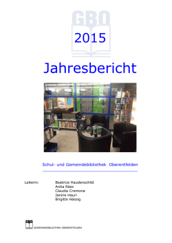 Jahresbericht - Gemeindebibliothek Oberentfelden