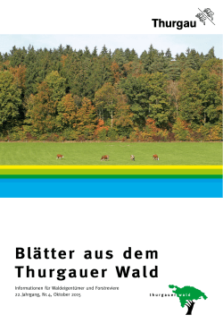 Blätter aus dem Thurgauer Wald - Forstamt Thurgau
