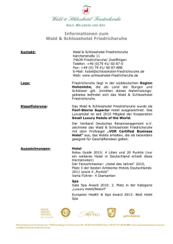 Informationen zum Wald & Schlosshotel Friedrichsruhe