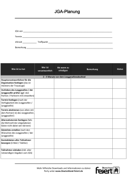 JGA-Planung - Deutschland