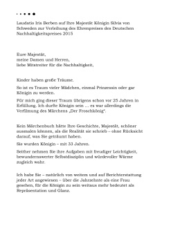 Laudatio Iris Berben auf Ihre Majestät Königin Silvia von Schweden