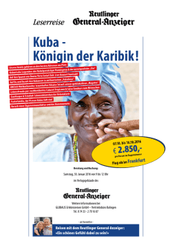 Informationen Kuba - K&ouml;nigin der Karibik 2016