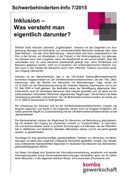 Inklusion &ndash; Was versteht man eigentlich darunter? - komba