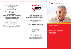 Betreutes Wohnen zu Hause - AWO Kreisverband Lahn