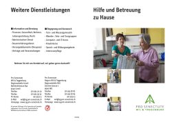 Hilfe und Betreuung zu Hause Weitere Dienstleistungen