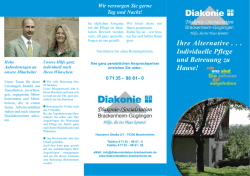 Ihre Alternative . . . Individuelle Pflege und Betreuung zu Hause!