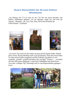 Klassenfahrt Schloss Altenhausen