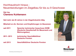 Hochhaushoch hinaus - Neuentwicklungen im Ziegelbau f&uuml;r bis zu 9