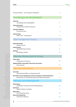 Grundfragen der Musikdidaktik &Uuml;ber Fachgrenzen hinaus