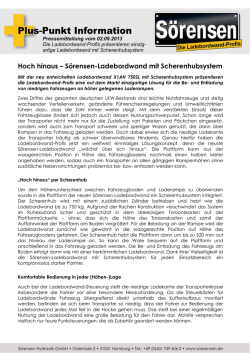 Hoch hinaus &ndash; S&ouml;rensen-Ladebordwand mit Scherenhubsystem