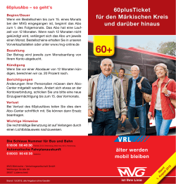 60plusTicket f&uuml;r den M&auml;rkischen Kreis und dar&uuml;ber hinaus