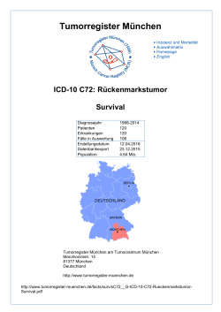 ICD-10 C72: , Überleben 1998-2014