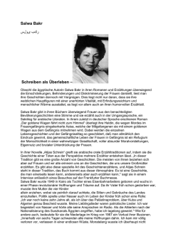 Salwa Bakr ركب ىولس Schreiben als Überleben –