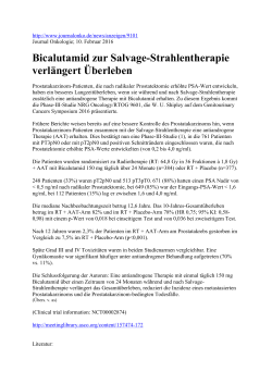 Bicalutamid zur Salvage-Strahlentherapie verl&auml;ngert &Uuml;berleben