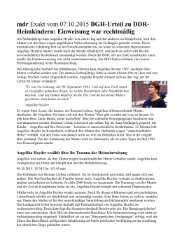 mdr 07.10.2015 BGH-Urteil zur Rehabilitierung von DDR