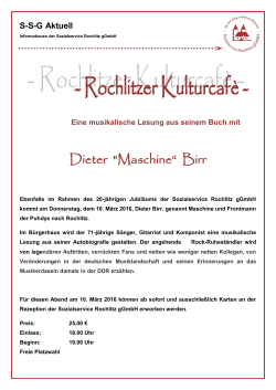 Dieter "Maschine“ Birr - Sozialservice Rochlitz gGmbH