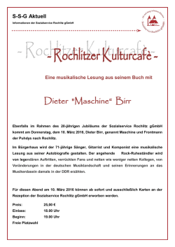 Dieter "Maschine&ldquo; Birr - Sozialservice Rochlitz gGmbH