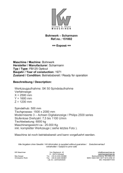 Bohrwerk – Scharmann Ref.no.: 151002 == Exposé == Maschine