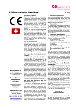 CE Kennzeichnung Maschinen