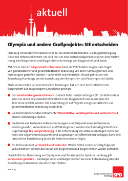 Olympia und andere Großprojekte: SIE entscheiden - SPD