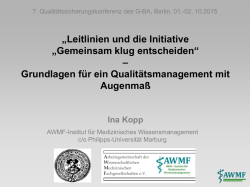 Leitlinien und die Initiative Gemeinsam Klug Entscheiden