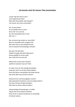 Ich konnte mich f&uuml;r keinen Titel entscheiden