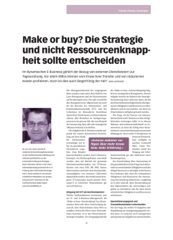 Make or buy? Die Strategie und nicht Ressourcenknapp