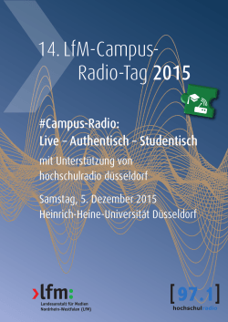 Programm des Campus-Radio-Tages 2015