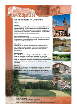 Wir feiern feste im Odenwald - Hotel zur Schmiede, Buchen