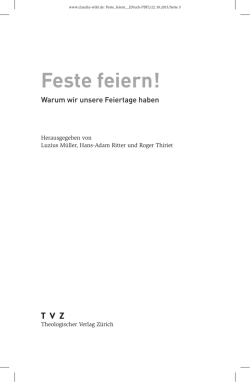 Feste feiern! - Reformierte Kirche Kanton Z&uuml;rich