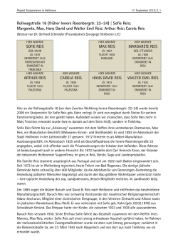 Informationen zu den Stolpersteinen Steptember 2015