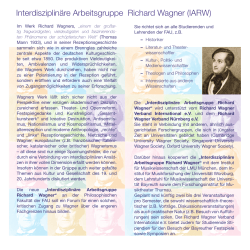 Flyer Interdisziplinäre Arbeitsgruppe Richard Wagner (IARW)